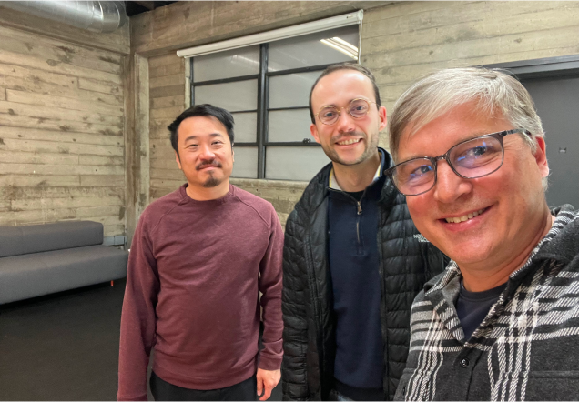 A picture of the three founders responsible by Knapsack app. From the left to the right: Philip Fung, Cooper and Mark Heynen